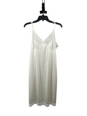 Vintage Ashley Taylor Full Slip 36B White Nylon Lace Midi Used